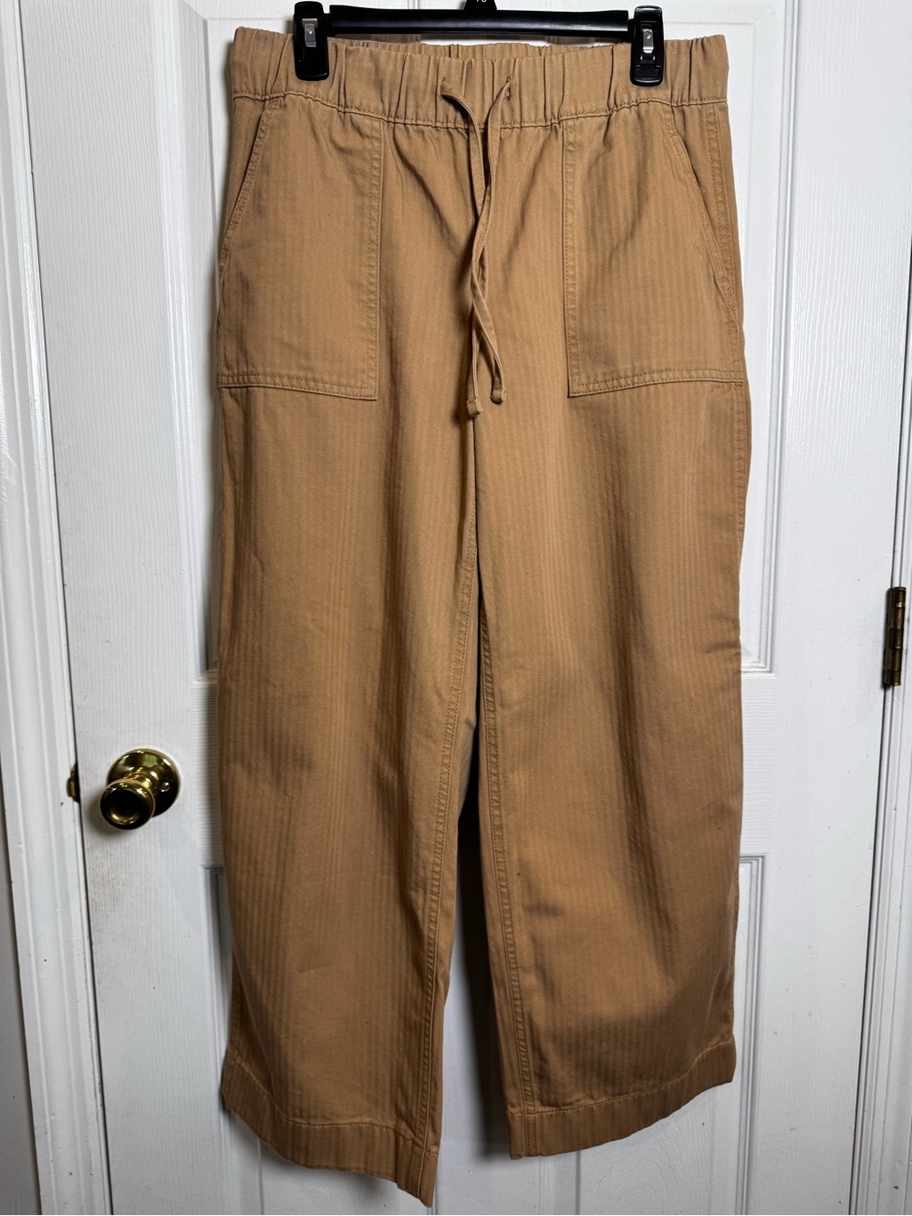 Tommy Hilfiger NWT Brown Herringbone Wide Leg Utility Pants Size Small